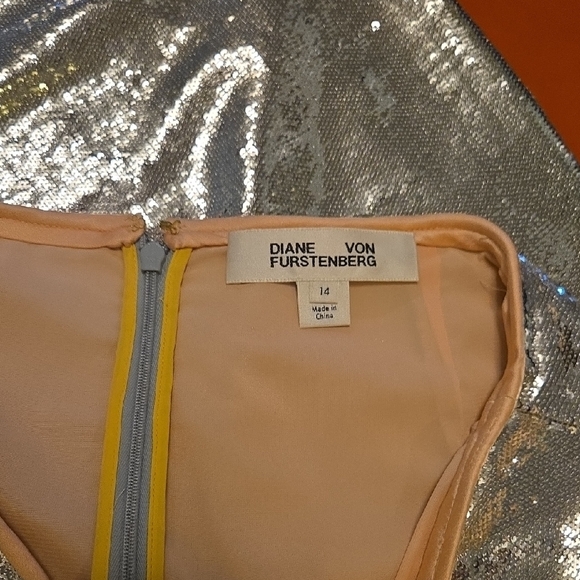 Silver Diane Von Firstenburg Midi Sequin Skirt - Picture 4 of 4